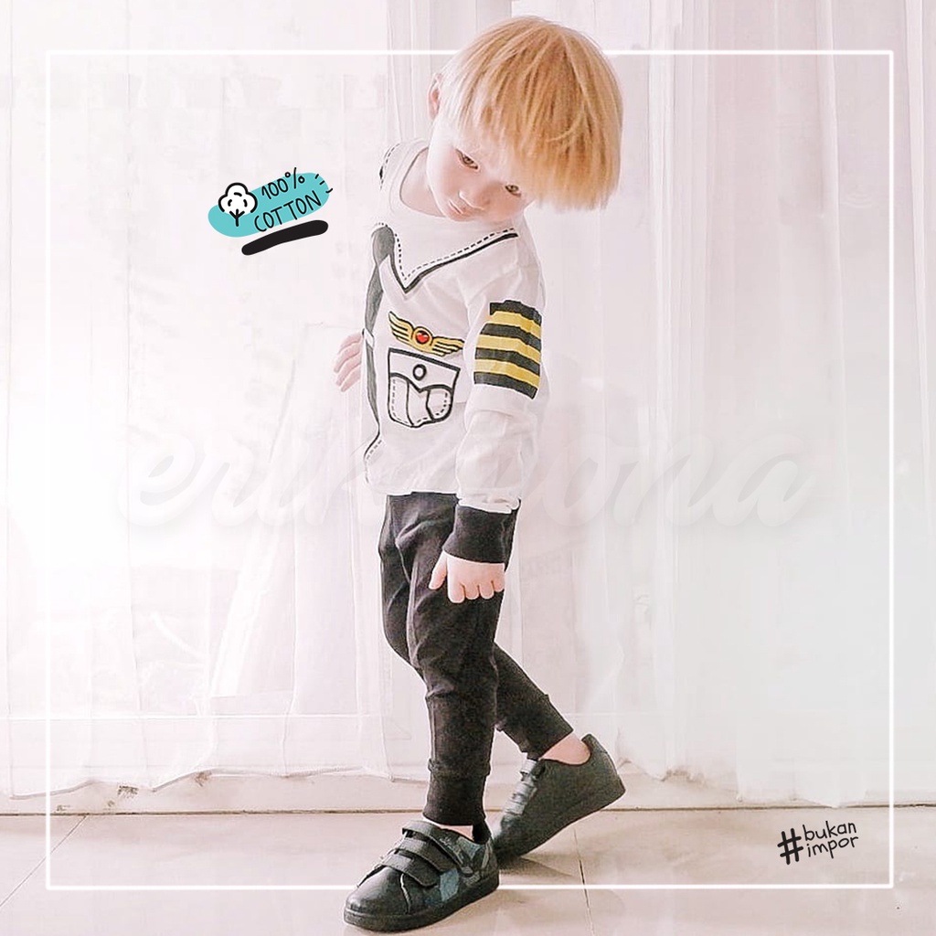 baju piyama anak baju anak cowo cewe piyama bayi model PILOT 2y 3y 4y