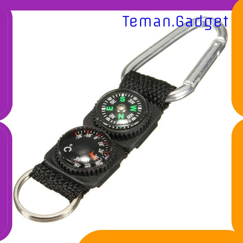 TG-ID022 MAYITR GANTUNGAN KUNCI 3 IN 1 KOMPAS TERMOMETER CARABINER KEY RING