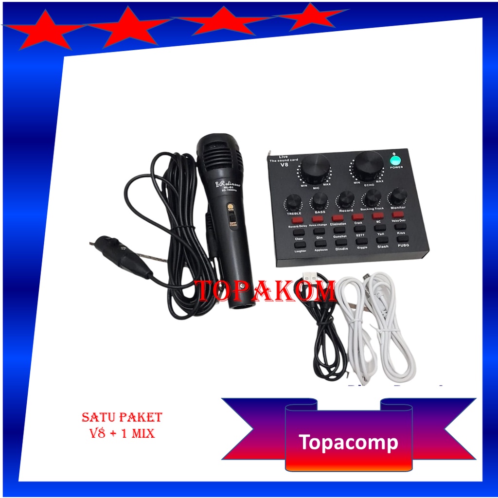 Paket Karaoke Sound mixser v8 soncd soncad bluetooth murah satu paket karoke  bonus jek