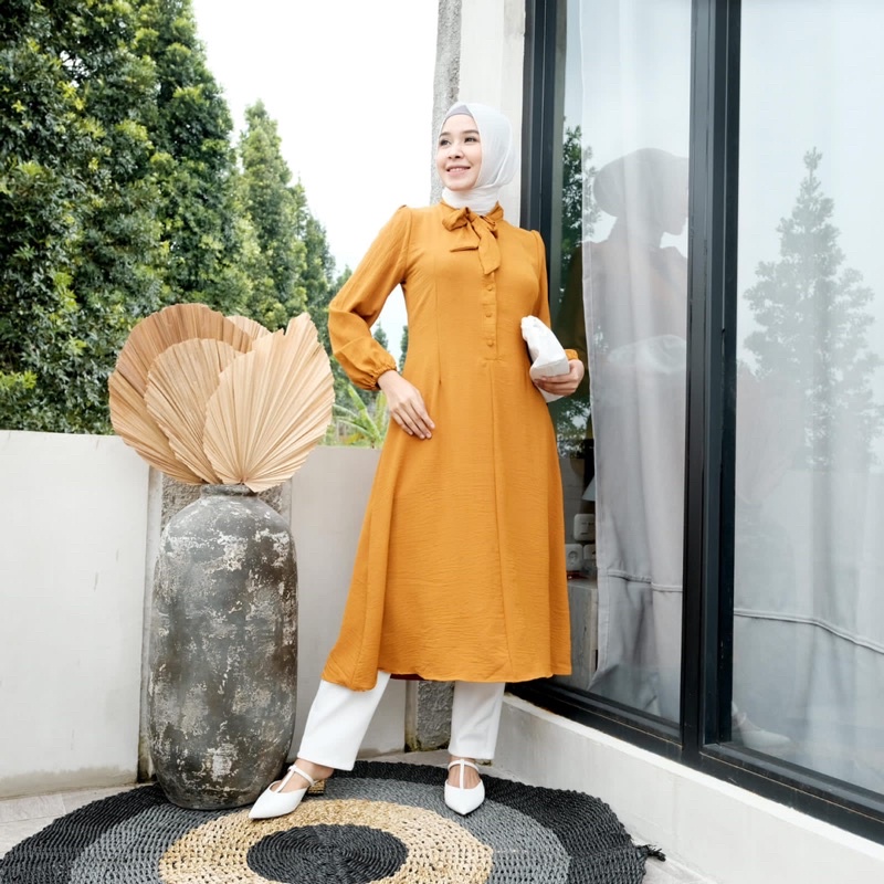 Shabrina Long Tunik/Tunik Panjang Ld 100/Tunik Airflow Import/Tunik Kondangan/Tunik Pesta