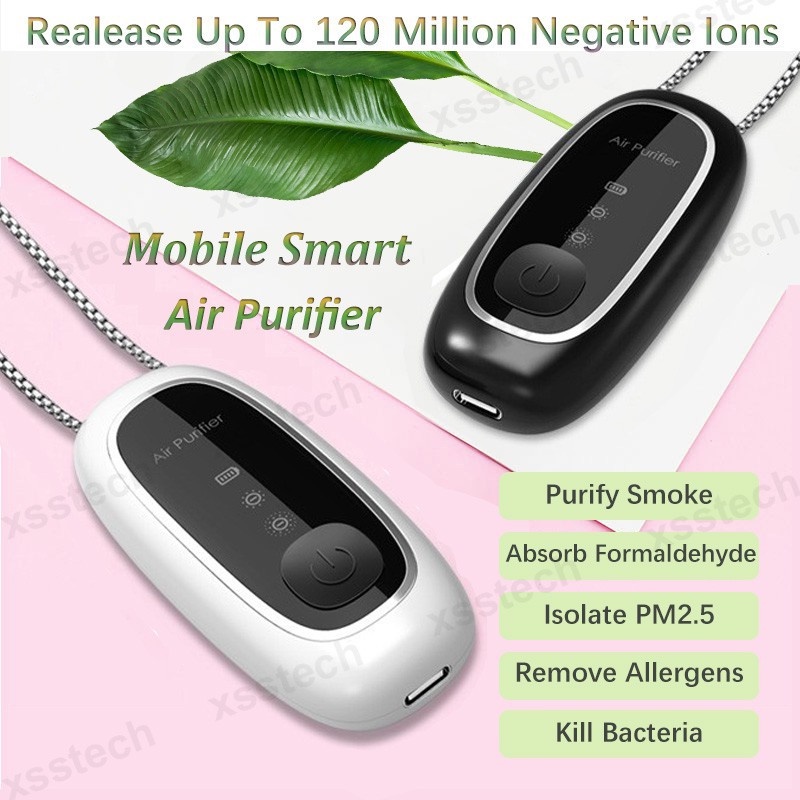 Kalung Air Purifier Portable Wearable M9 Necklace Elektronik Ion Negatif USB Pembersih Udara