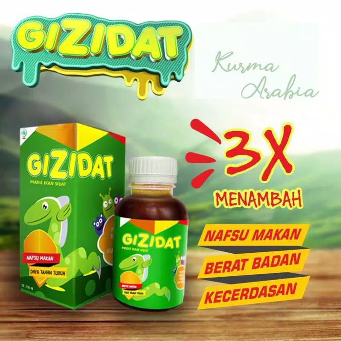 Gizidat Madu Ikan Sidat Multivitamin Probiotik untuk Anak Sehat Gemuk Madu Penambah Nafsu Makan dan Vitamin Anak