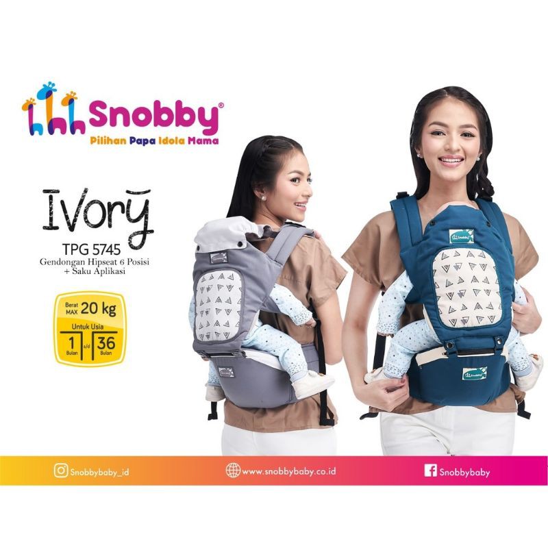 SNOBBY Gendongan Hipseat 6 Posisi + Saku Aplikasi Ivory TPG 5745