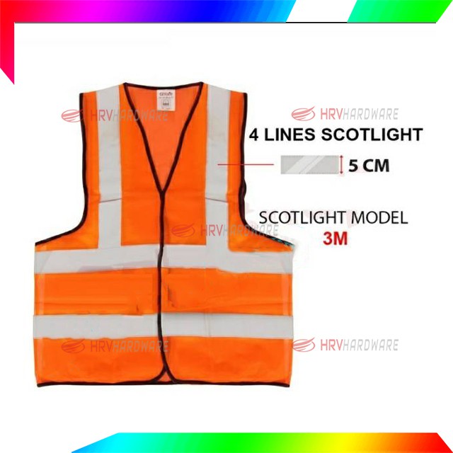 Rompi Safety 4 Lines Safety Vest Rompi Proyek SCOTLIGHT