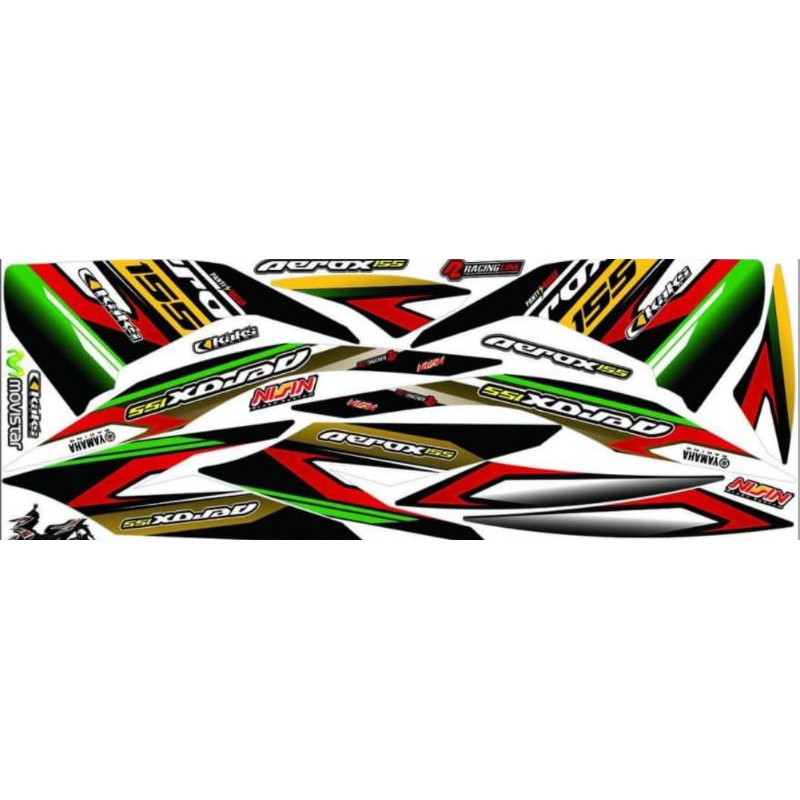Striping Aerox 155 Variasi Yamaha Sticker Stiker Skotlet Lis Motor Lis Body Lis
