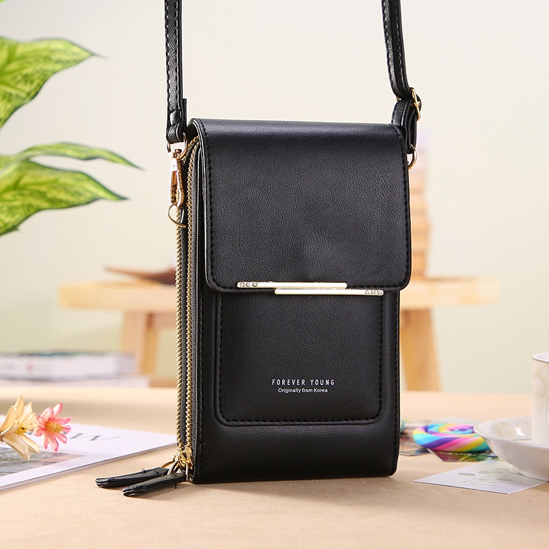 Tas HP Wanita Touch Screen Dompet HP Multifungsi Import Tas Selempang Wanita Kulit Pocket HP 74.ID