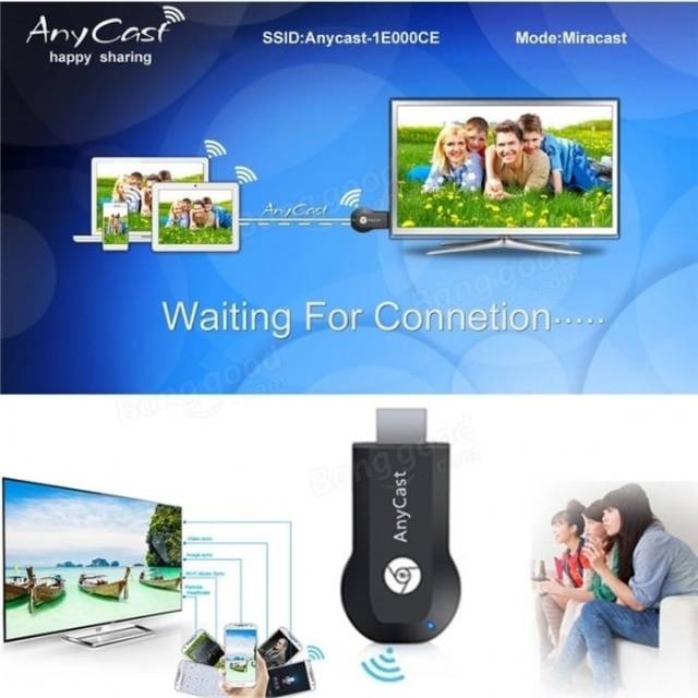 AnyCast M4 Plus Portable WiFi Miracast Dongle Receiver Airplay HDMI