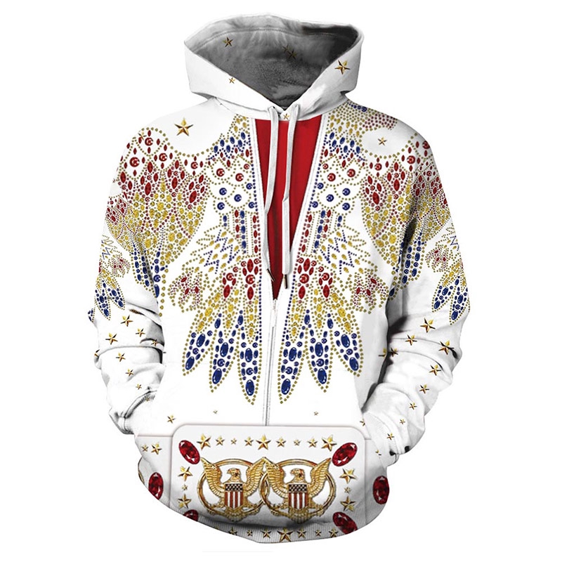 elvis zip up hoodie