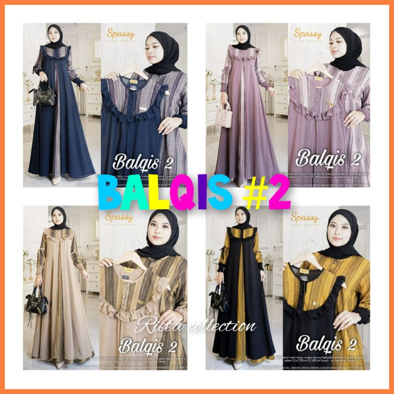 GAMIS WANITA BALQIS SET 2 MAXY 2IN1 OUTER TERLARIS MURAH LEBARAN 2022