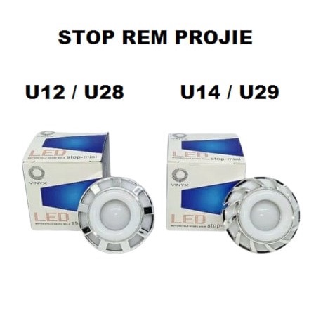 Lampu Stop Rem LED U12 Bulat Projie AC - DC U12 U14 Stoplamp Motor