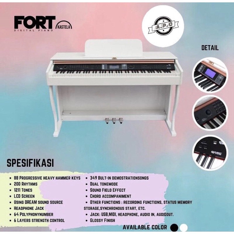 FORT DIGITAL PIANO KALAMATA (WHITE)