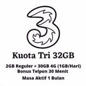 INJECT KUOTA TRI 32GB (2+30 GB 1GB/HR)