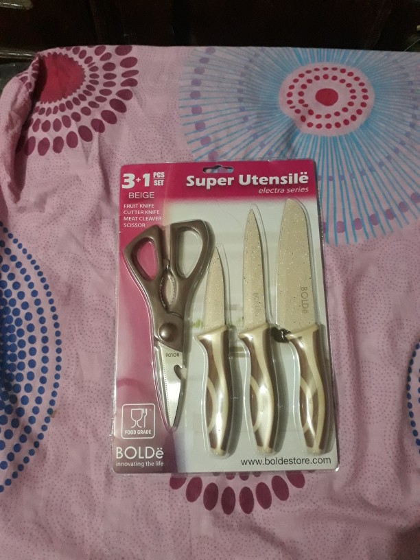 Pisau Set 3+1 Bolde Super Utensil Electra - Knife Set - Gunting Ori