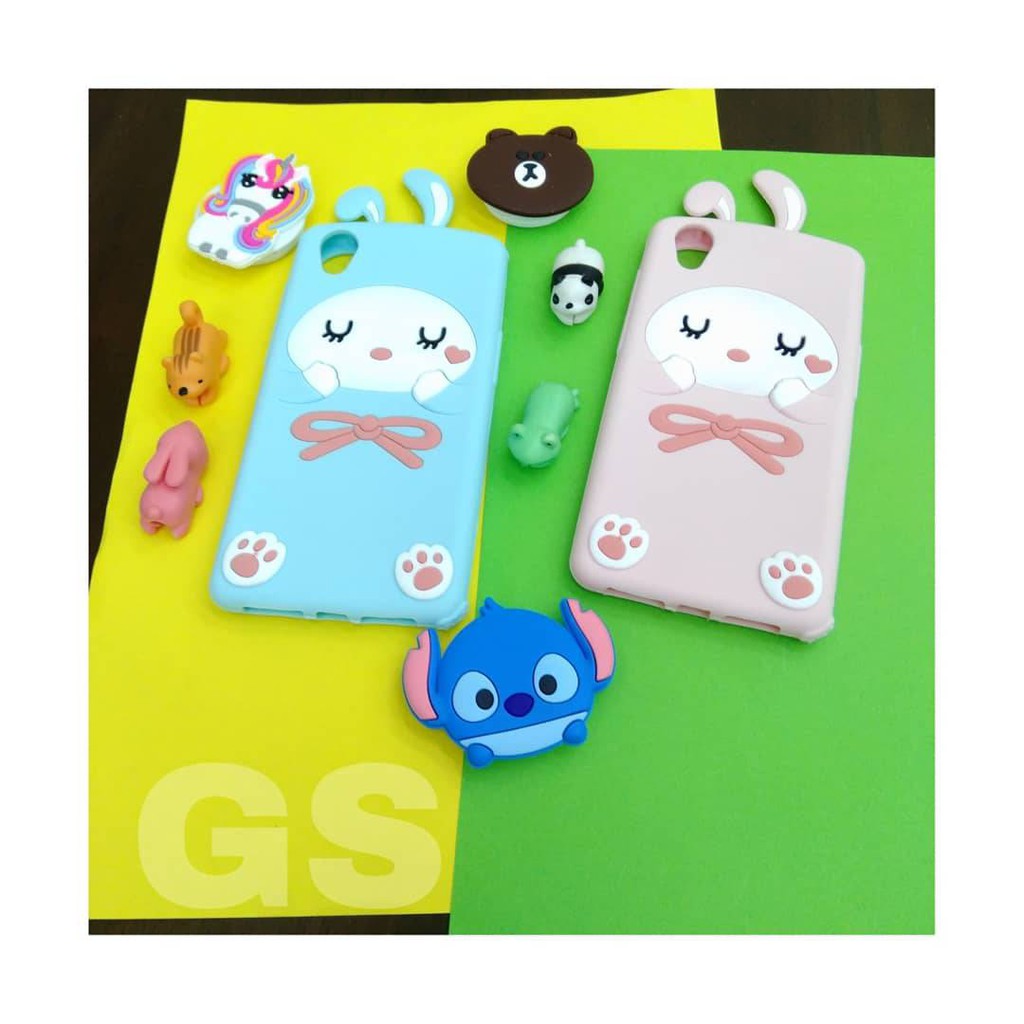 Silicon Cute Rabbit For Vivo  Y53 2017 Y71  silikon tebal karakter lucu / case anak anak warna biru / pelindung hp