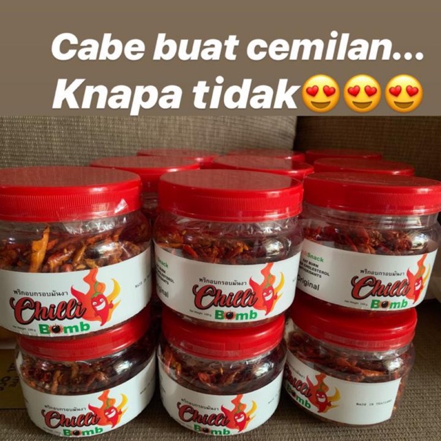 

CHILLI BOMB THAILAND SNACK CEMILAN pedas gurih enak