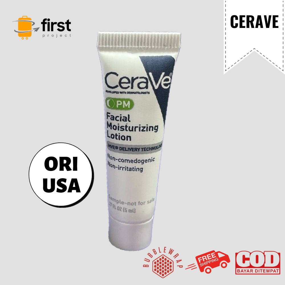 CeraVe PM Facial Moisturizing Lotion Ultra Lightweight Hyaluronic Acid & Ceramides Travel Sample Siz