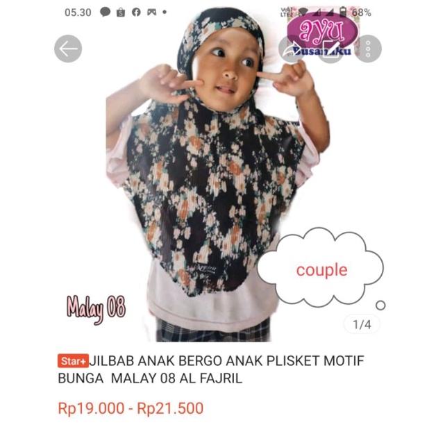 HIJAB MALAY PLISKET REMPEL  BUNGA 08 AL FAJRIL DEWASA-2