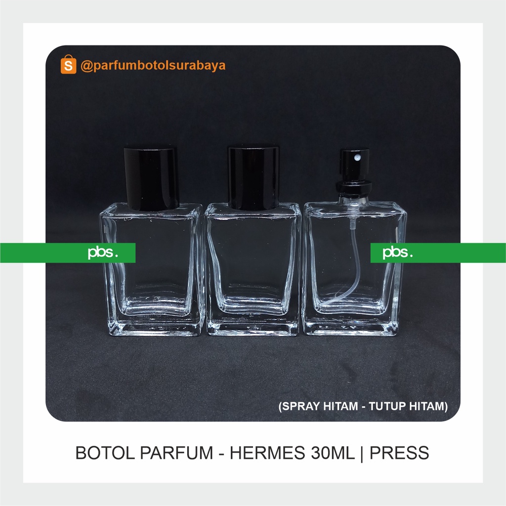 Botol Parfum - Hermys 30ml | Press | Hitam Hitam