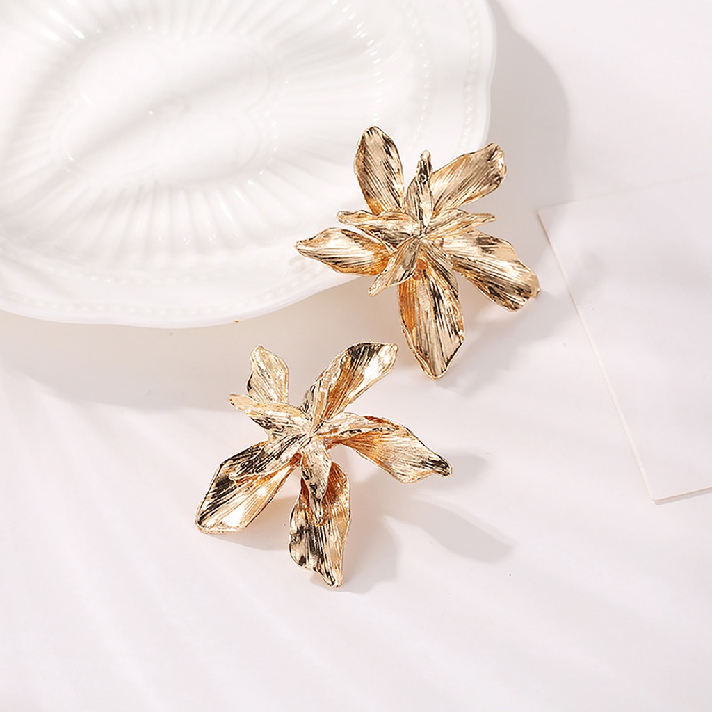 Hu Hu Hu Hu Hu Alat Bantu Pasang Kacamata♡ 1 Pasang Anting Stud Bentuk Bunga Lima Kelopak Untuk Aksesoris