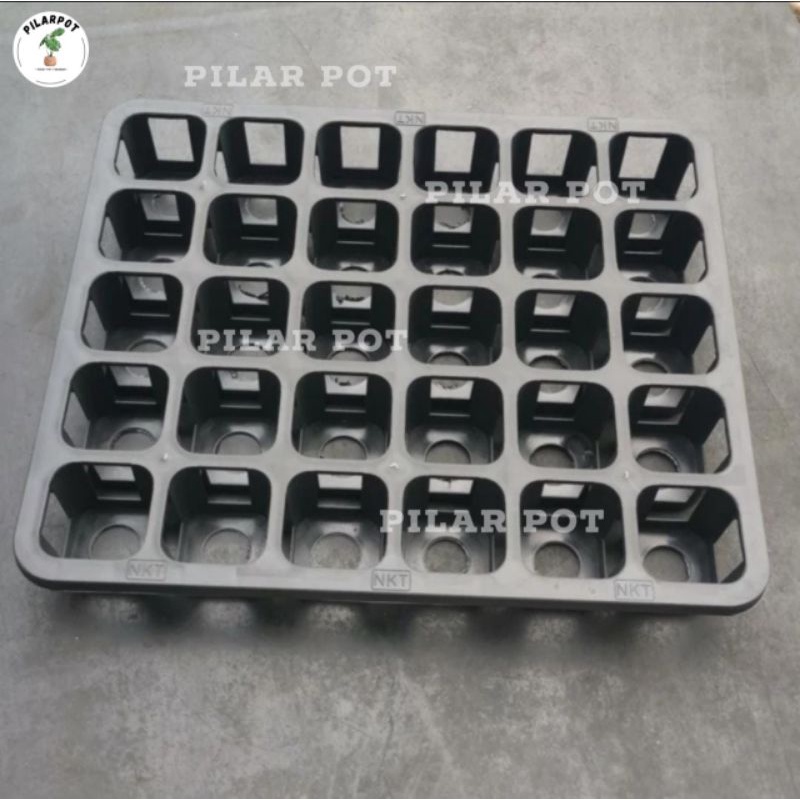 Tray pot nkt kotak 5cm lubang 30 (tanpa pot) | TRAY NKT 5CM LUBANG 30