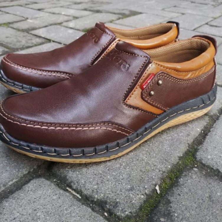 ❉Best Product 98I9C Kickers Sepatu Kulit Pria Berbahan Kulit Asli 100% Model Casual Slip On Harga El