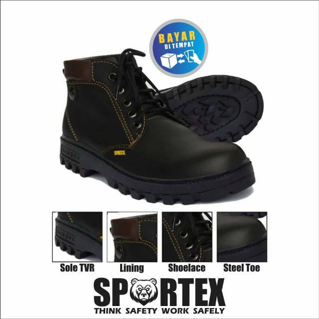 Sepatu Safety Ujung Besi Type Knop ORIGINAL SPORTEX Sol Safety