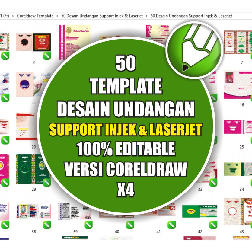 50 Undangan Support Injek &amp; Laserjet Cdr Only - Coreldraw Template