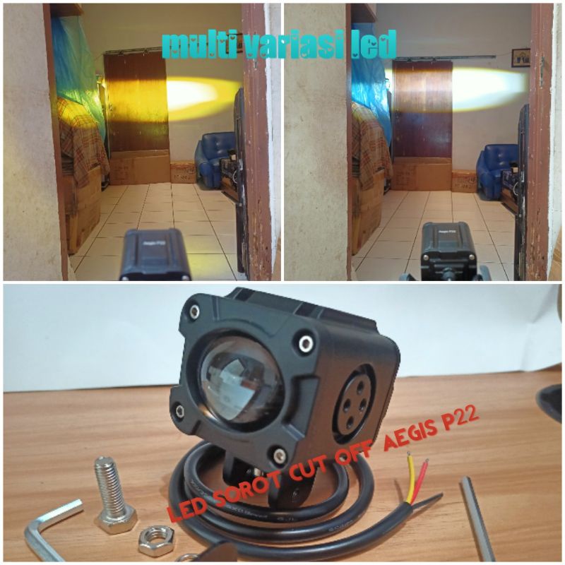 lampu LED sorot cut off AEGIS P22 harga per 1 pcs untuk motor