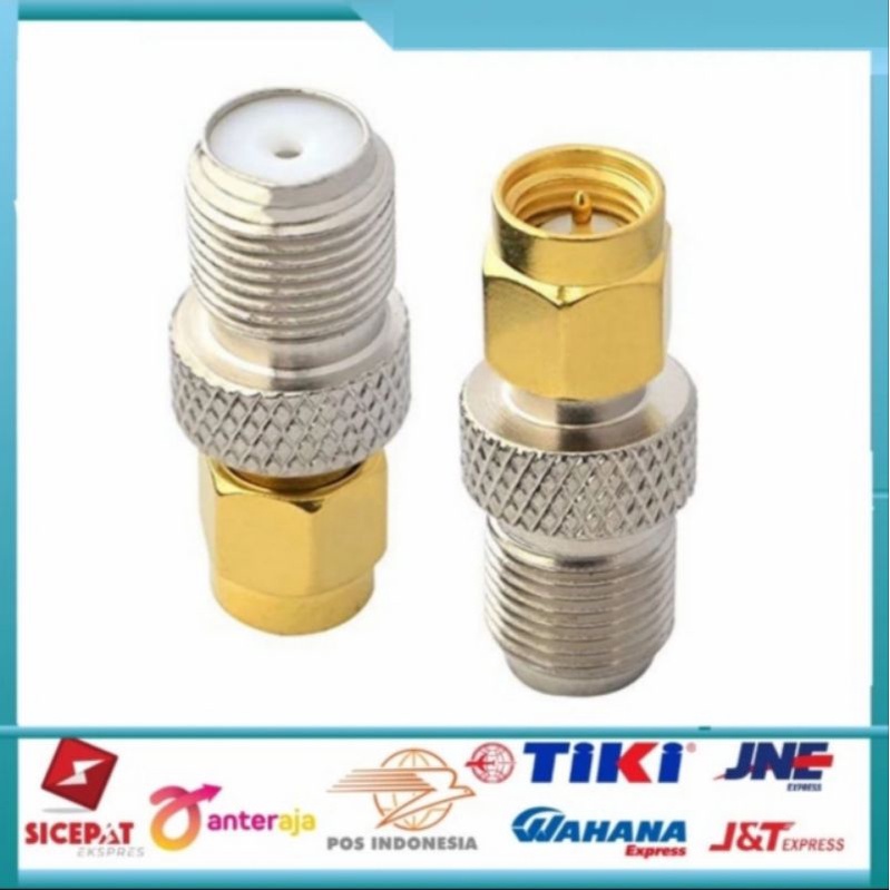 Konektor Adapter F Female to SMA Male gold