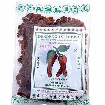 

Dendeng Istimewa Asli 250gr Cap Cabe Merah Sedang Manis Daging Sapi