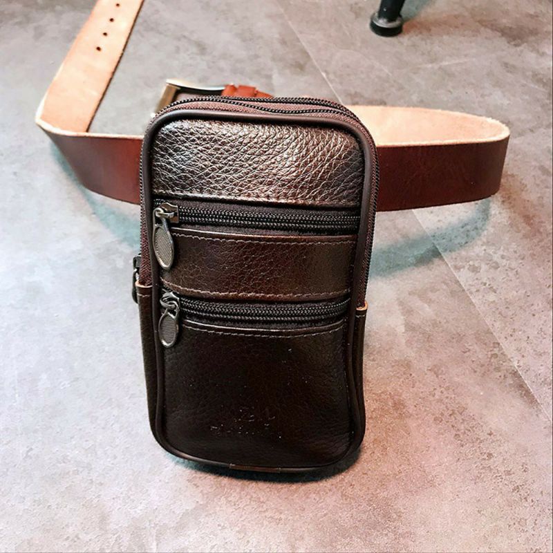 BATAM SHOPPING MALL (PUR) Sarung hp kulit asli tas pinggang hp 6 inci vertical tegak berdiri impor 2