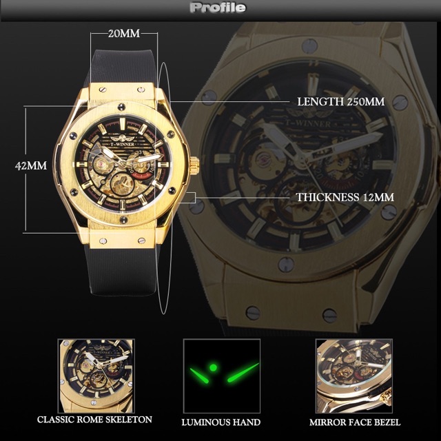 Jam Tangan Pria Automatic Mechanical Homage Bigbang Luxury Sporty Winner Original