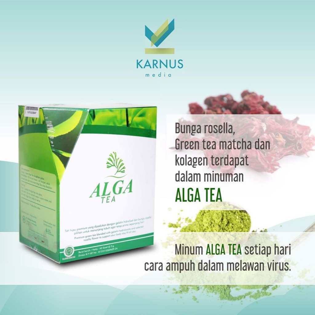 ALGA TEA Kemasan Ekonomis Isi 15 Sachet Minuman Obat Herbal Untuk Penyembuhan Penyakit Tumor, Kanker