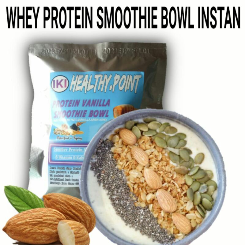 

Whey smoothie bowl 50gr | smoothie bowl instan | smoothie instan | whey protein terlaris | diet food