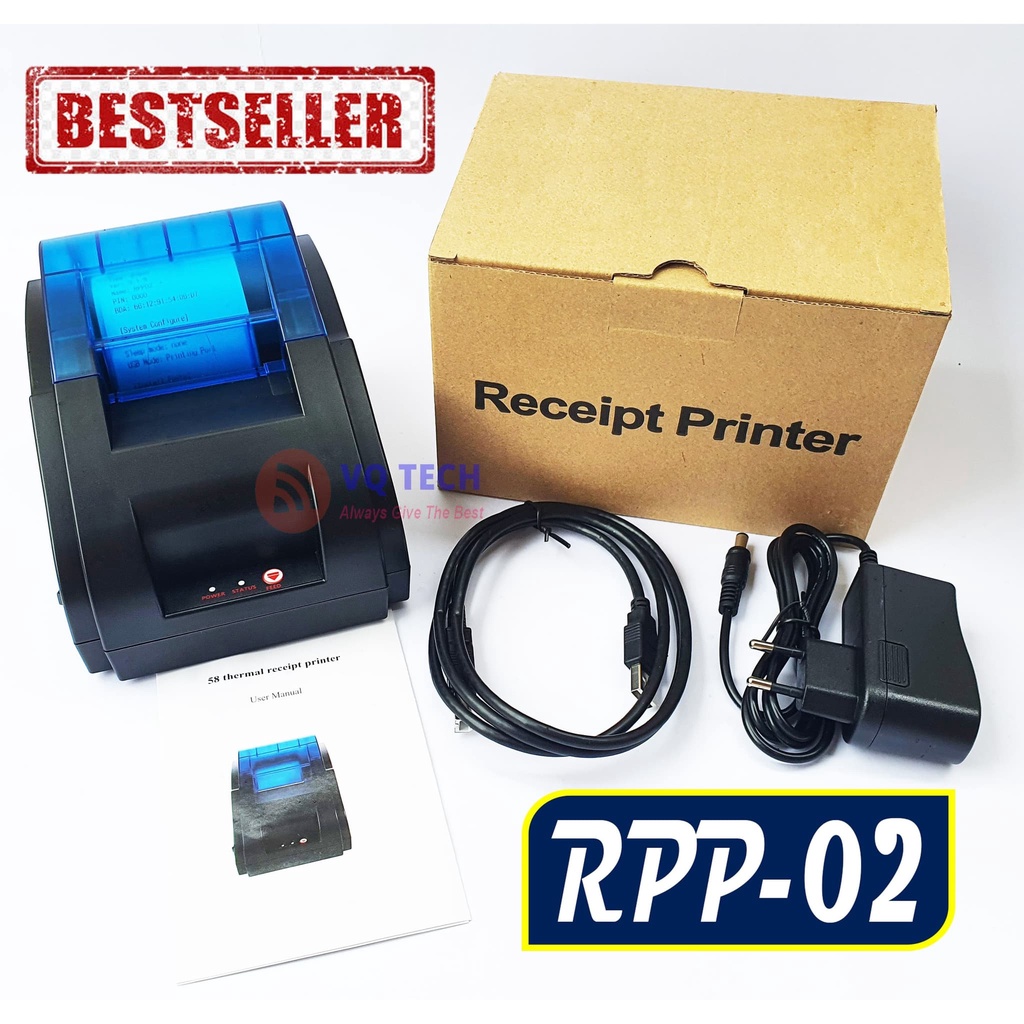 PRINTER BLUETOOTH THERMAL 58MM RJ11 Merk VSC untuk Kasir, Token PLN, PDAM, PPOB