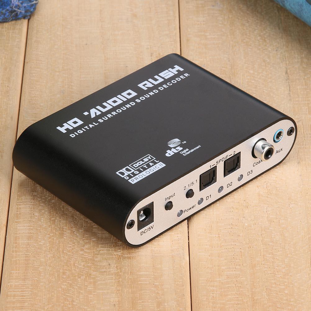 MOJITO 5.1 Audio Rush Digital Sound Decoder Converter - Optical SPDIF/ Coaxial AC3 DTS to 5.1CH Audio RCA