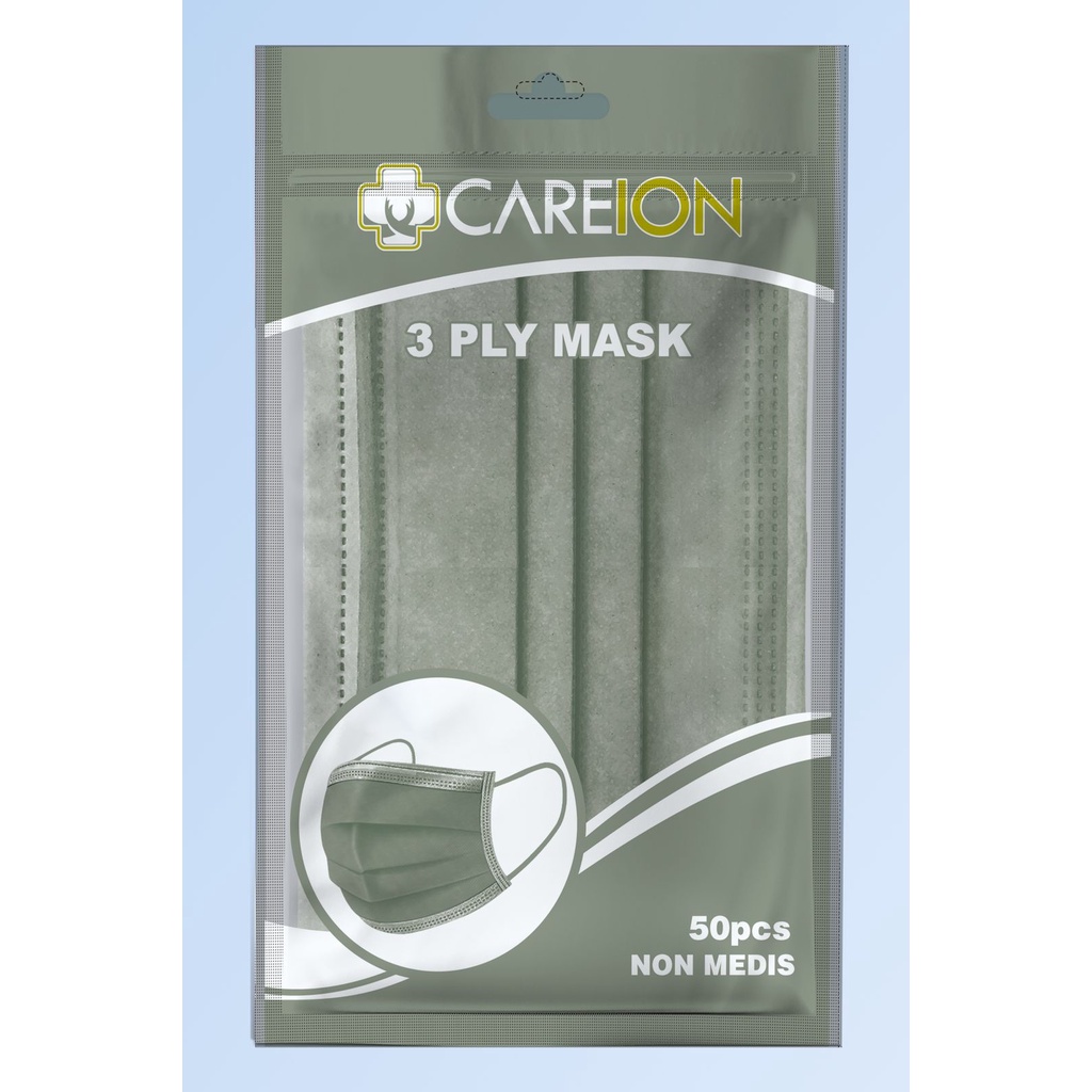 MASKER 3PLY EARLOOP PREMIUM CAREION ISI 50 PCS MASKER WAJAH 3 PLY MASK