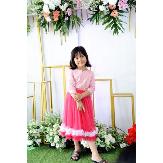 ROK TUTU RENDA GOTIK RAINBOW - ROK PEMPEL BAWAHAN PESTA ANAK -ROK TUTU PREMIUN - ROK KIDS PEREMPUAN USIA 4 - 6TAHUN