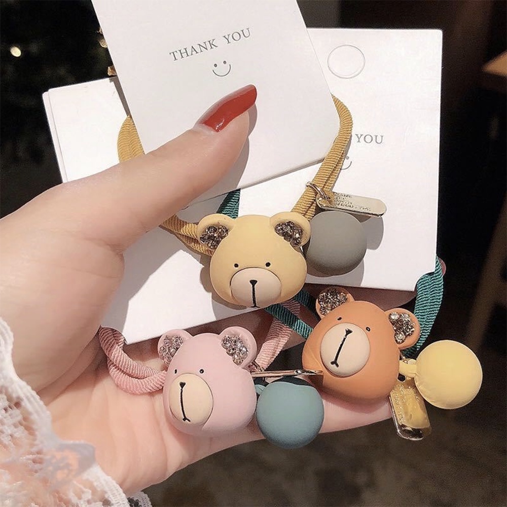 MURMURE.ID | KARET IKAT RAMBUT ALA KOREA MOTIF BERUANG BEAR HAIRTIE / IKAT RAMBUT MOTIF BERUANG HA146-4