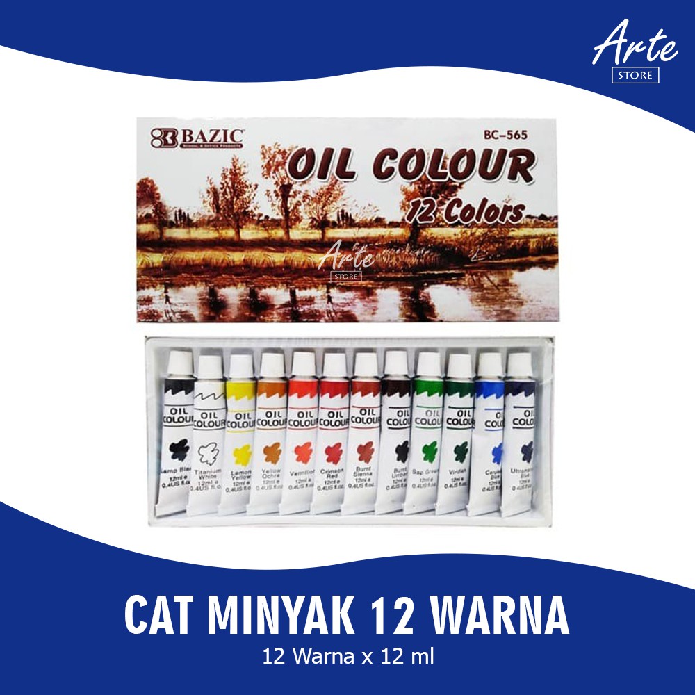 Cat Minyak - Bazic Oil Color Set 12 Warna