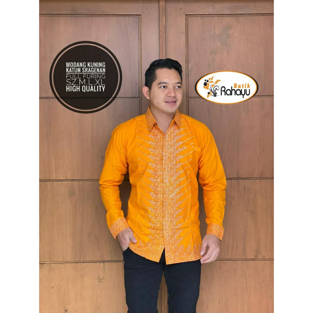 MODANG KUNING RAHAYU KEMEJA BATIK SOLO PRIA LENGAN PANJANG ATASAN BATIK PREMIUM MODERNKATUN HALUS ORI NAYAKA PRAKHA SASMAKHA DEWANTA KHUKUH DHANI NATANEGARA DHARMA ASTAGUNA MEGA NANDA DWI SUKMO KANGEN KAMULYAN NAGA BULAN NISWARA PEKSI JAYA BATIKSOLOAMANAH