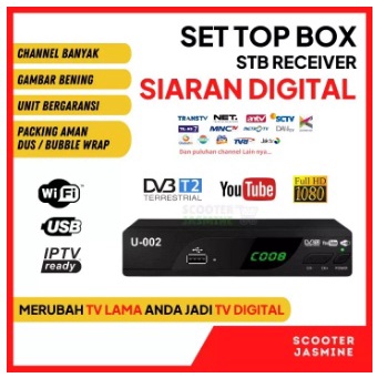 STB SJ Receiver TV DIGITAL Set Top Box DVB T2 TV Tuner WIFI Merubah TV ANALOG ke TV DIGITAL
