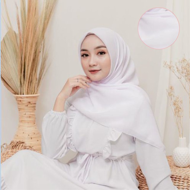 Hijab Segiempat Polycotton 115 x 115 Warna Part 1 Bella Square-WHITE