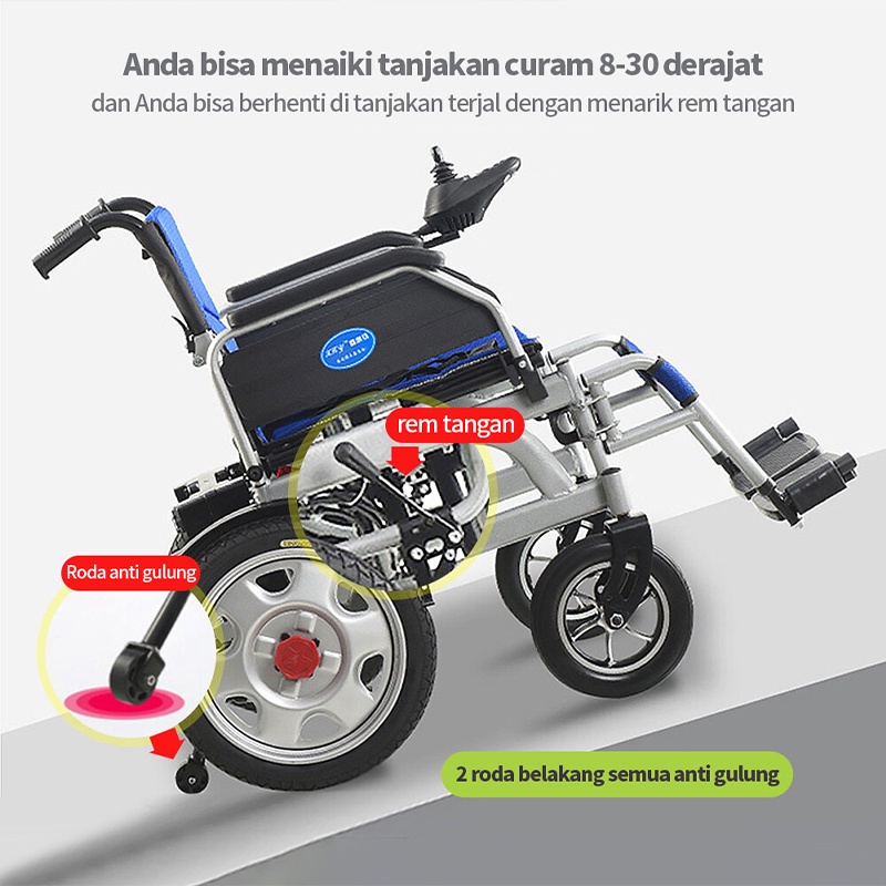 Kursi Roda Elektrik OT29B Bisa Lipat Ekonomis / Kursi roda medis / Kursi roda listrik cerdas / Kursi roda lansia