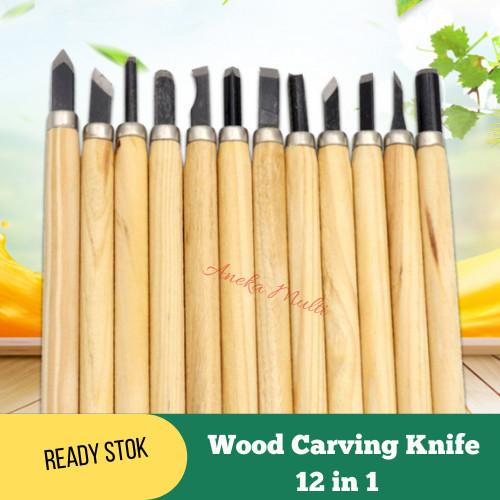 

Set Pisau Ukir Alat Pahat Kayu Wood Carving Knife 12 in 1 81D Best Seller