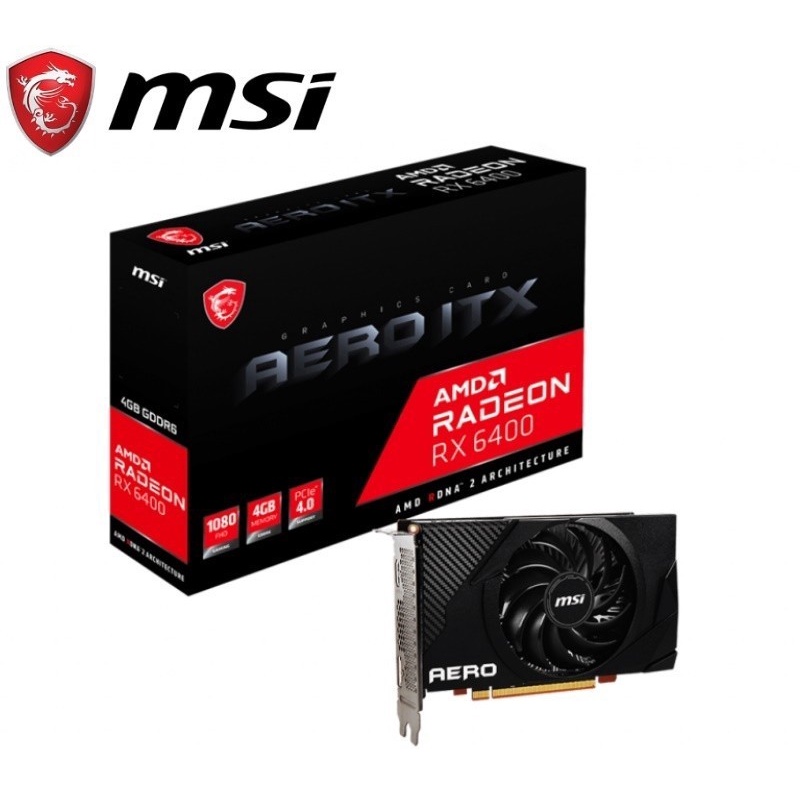 VGA Card MSI Radeon RX 6400 Aero ITX 4G OC