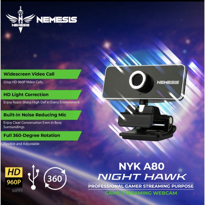 NYK Nemesis Night Hawk A80 Full HD 960P With Microphone