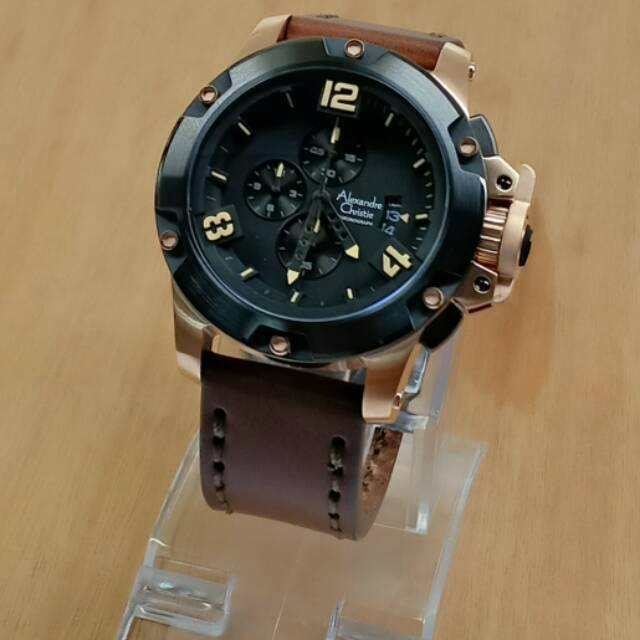 ALEXANDRE CHRISTIE LEATHER ROSEGOLD COLLECTION AC6295 ORIGINAL