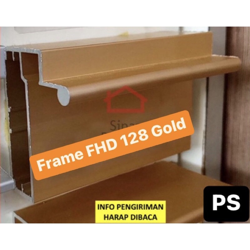 Profil Tarikan Handle FHD 128 GOLD Aluminium Frame Kitchen Lis Edging