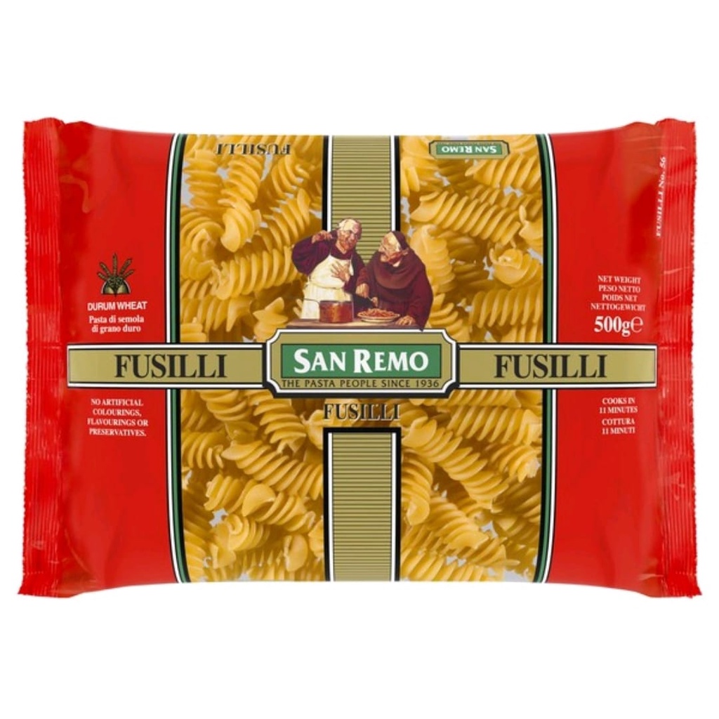 

SAN REMO PASTA FUSILLI 500GR